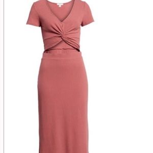 cutout midi twist dress